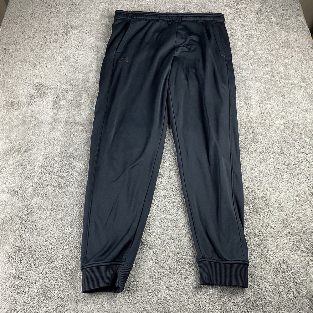 Under Armour Jogger Pants Loose Coldgear Mens Large Black‎ Fleece Drawstring